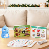 English Learning Touch Pen Dinosaur with 600 Word Cards Stickers USB Blue