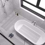 Non-Slip Shower Mat Suction Mounted Bathtub Mat with Drain Holes Grey
