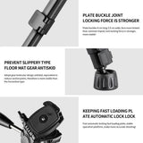 Portable Camera Tripod Adjustable Panhead Travel Stand for DSLR Camera Smart Phone
