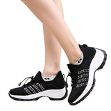 Lightweight Stretch Mesh Walking Shoes Slip On for Men and Women Black White
