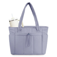 Women’s Handheld Tote Bag – With Cup Holder Compartment and Luggage Sleeve for Travel & Work Purple