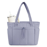 Women’s Handheld Tote Bag – With Cup Holder Compartment and Luggage Sleeve for Travel & Work Purple