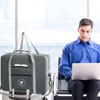 Foldable Travel Bag Large Capacity Sports Shoulder Bag Trip Boarding Bag Grey