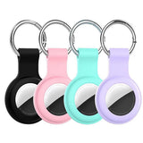 4 Pack AirTag Holders with Carabiner Silicone Protective Case Compatible with Apple AirTag Keychain for Keys Bags Luggage Pet Collar