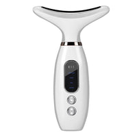 Facial Massager for Face and Neck with LED and Vibration Milky White