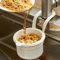Kitchen Sink Strainer Basket with Faucet Hook – Fruit & Vegetable Stopper White