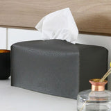 Modern PU Leather Rectangular Tissue Box Dispenser Paper Storage Holder Napkin Box Black