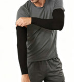 3 Pair 40cm Straight Nylon Spandex Cooling Arm Sleeves without Thumb Holes Black