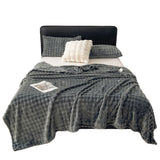 Soft Fleece Bubble Blanket for Sofa Bed Home Decor Elegant Gray