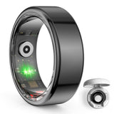 Smart Health Ring with Charging Case Sleep Tracking Waterproof Black