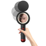 Mini Handheld Fan with LED Light Makeup Mirror Rechargeable Portable Fan Black
