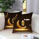 4Pcs 45 x 45cm Throw Pillow Covers Moon and Stars Linen Zipper Cushion Case for Couch Sofa Decor