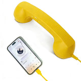 Type C Wired Phone Handset Retro with Mic for Phones and Computers Yellow