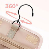 Travel Makeup Bag with Hanging Hook Large-Capacity Cosmetic Organizer Pink