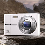 4K Digital Camera Autofocus 50MP HD 1080P Camera for Beginner Student with 32GB Memory Card Silver