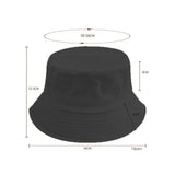 2Pcs Unisex Bucket Hat Cotton Outdoor Sun Cap Black and Orange
