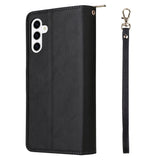Leather Wallet Flip Case Compatible With Samsung S26 Series Black