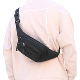Unisex Sling Bag Chest Pack Fanny Pack Sports Waist Bag Wallet Black