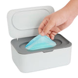 Refillable Wipes Dispenser Tissue Storage Case with Lid Grey