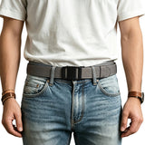 Automatic Buckle Tactical Belt Double Layer Thickened Gray