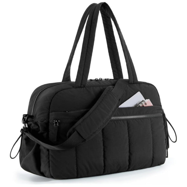 Gym Bag for Women Travel Duffle Bag with Wet Pocket Carry on Weekender Bag Black