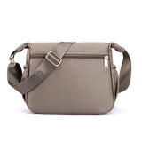 Multi-Pocket Crossbody Bag for Women Water Resistant Nylon Shoulder Messenger Bag Trendy Pocketbooks Gray