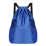 Sports Drawstring Backpack with 2 Pockets Large-Capacity Basketball Bag Royal Blue