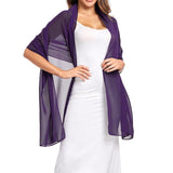 70x170cm Chiffon Evening Wrap Shawl for Wedding Party Dress Purple