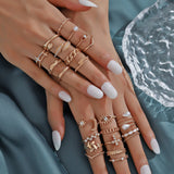 23Pcs Stackable Rings Knuckle Ring Set Stackable Rings for Women Gold