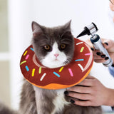Cat Cone Soft Collar – Adjustable Kitten Recovery Donut Collar Dark Brown