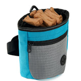 Hands-Free Dog Treat Pouch with Auto-Snap Closure Pet Snack Bag for Training Walking Blue