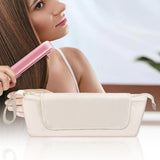 Portable Hair Tools Organizer Travel Bag withHeat Resistant Mat for Flat Irons Hair Straighteners Beige