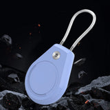 Airtag Lock Case with Wire Cable Hard Shell Protector for AirTag Keychain Luggage Light Blue