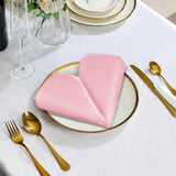 10 PCS Polyester Satin Dinner Napkins for Weddings Hotels Dining Pink
