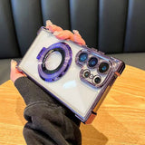 Thin Shockproof Stand Case Compatible with Samsung Galaxy S26 Ultra with Lens Cover Purple