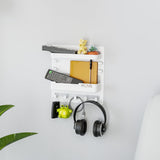 Bedside Shelf Organizer Wall Mount Self-Stick for Bedroom Storage White