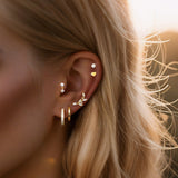 12 Pairs Studs and Hoops Set Earrings Fashion Cartilage Stackable Jewelry for Women Gold