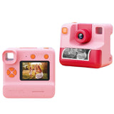 1080P Kids Instant Print Camera Digital Video Cameras with Print Papers and 32GB TF Card Pink