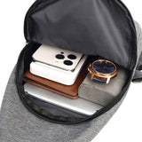 Crossbody Bag Casual Sling Bag Multi-Pocket Chest Bag Grey