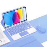 Keyboard Case with Mouse for iPad 11 A16 2025 and iPad 10th Gen 10.9 Bluetooth Keyboard with Touchpad Multi-Angle Stand Purple