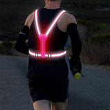 3-Mode LED Reflective Sports Vest for Running Cycling Night Activities Pink