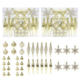 40Pcs Set Christmas Ball Ornaments Hanging Xmas Tree Decorations Holiday Party Home Decor Gold