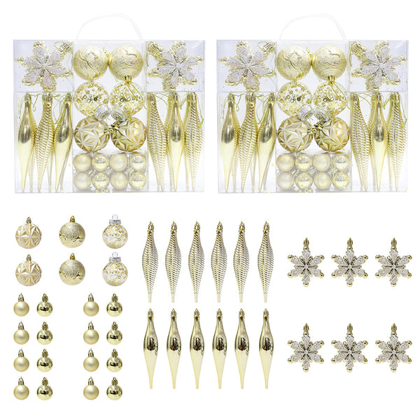 40Pcs Set Christmas Ball Ornaments Hanging Xmas Tree Decorations Holiday Party Home Decor Gold