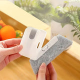 2-in-1 Window Rail Cleaning Tool Track Cleaning Brush Gap Groove Sliding Cleaner with Scraper