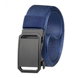 Stretch Tactical Belt for Men Military Work Rigger Hiking Nylon Web Ratchet Quick Release Belt Navy Blue