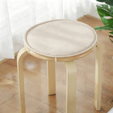 2 PCS 38CM Round Sponge Chair Cushions with Ties for Stools Beige
