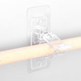 Self Adhesive Curtain Rod Bracket Universal Plastic Curtain Rod Holders for Bathroom Bedroom Kitchen Transparent