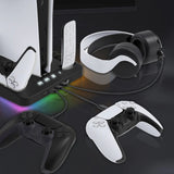 PS5 Slim/Pro Docking Cooling Station with Controller Charger & RGB Light Black