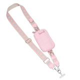 Phone Lanyard Clip and Go Strap with Wallet Crossbody Pink