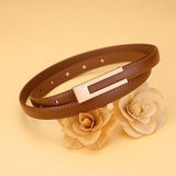 Women's Casual Belt PU Leather Vintage Adjustable 72-94cm Brown